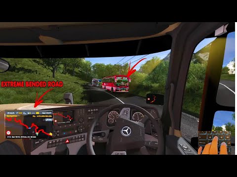 Heavy Loaded Truck Slips off the road - Crazy Truck Driver Unable to Turn at Hairpin Curve Ghat Road