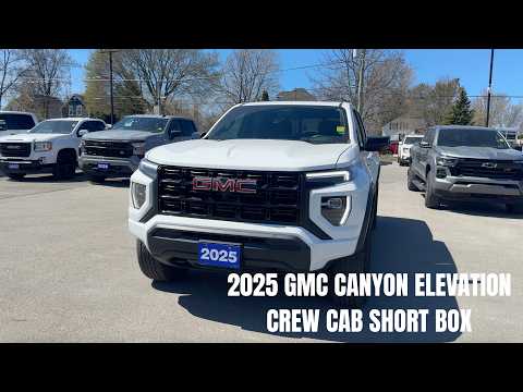 2025 GMC Canyon Crew Cab Short Box 4-Wheel Drive Elevation in White for sale at Gananoque Chevrolet Buick GMC in Gananoque, ON