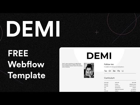 FREE Webflow Portfolio Resume Template | DEMI | Clone Today!