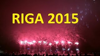 preview picture of video 'Новогодняя ночь на набережной 2015 Riga Салют'