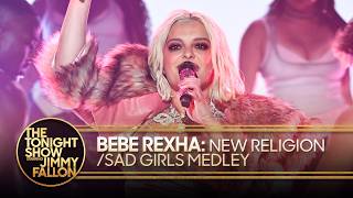 Download lagu Bebe Rexha: New Religion/Sad Girls Medley | The Tonight Show Starring Jimmy Fallon mp3