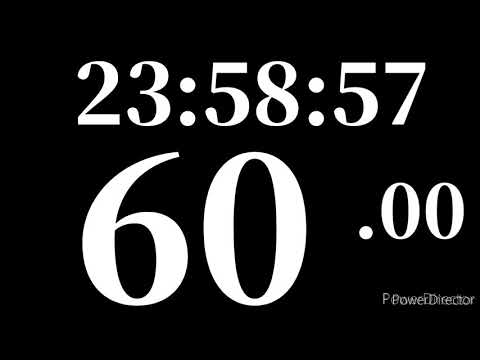 60 Seconds Countdown with clock from 23:58:55 HRS to Midnight 00:00:00 HRS with beep sounds timer