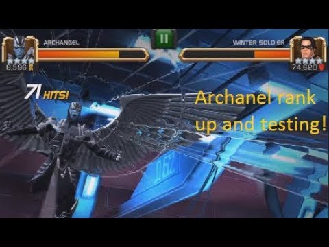 Marvel contest of champions 4 star Archangel rank up to rank 5 and testing!!