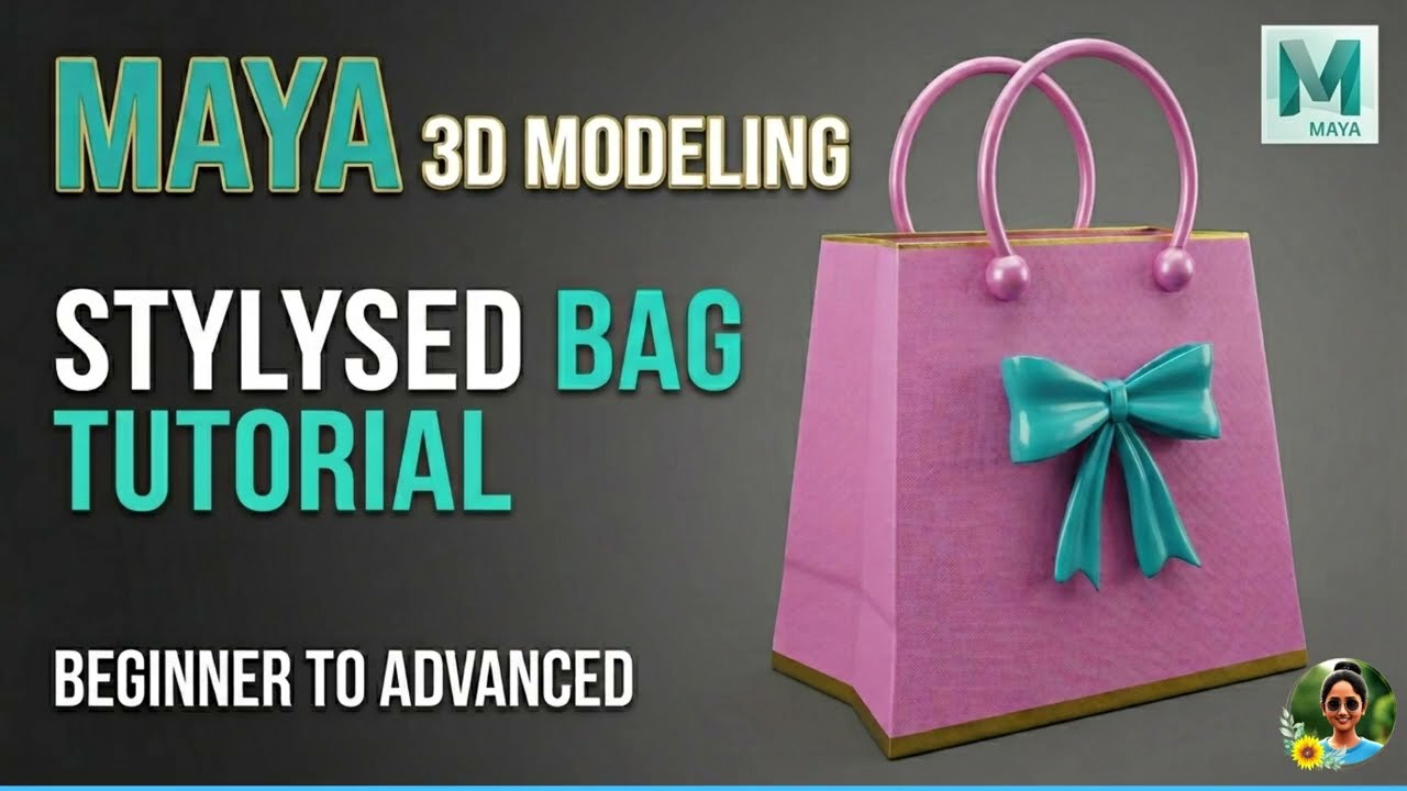 Autodesk Maya Tutorial for Beginners | Shopping Bag 3D Modeling Step by Step