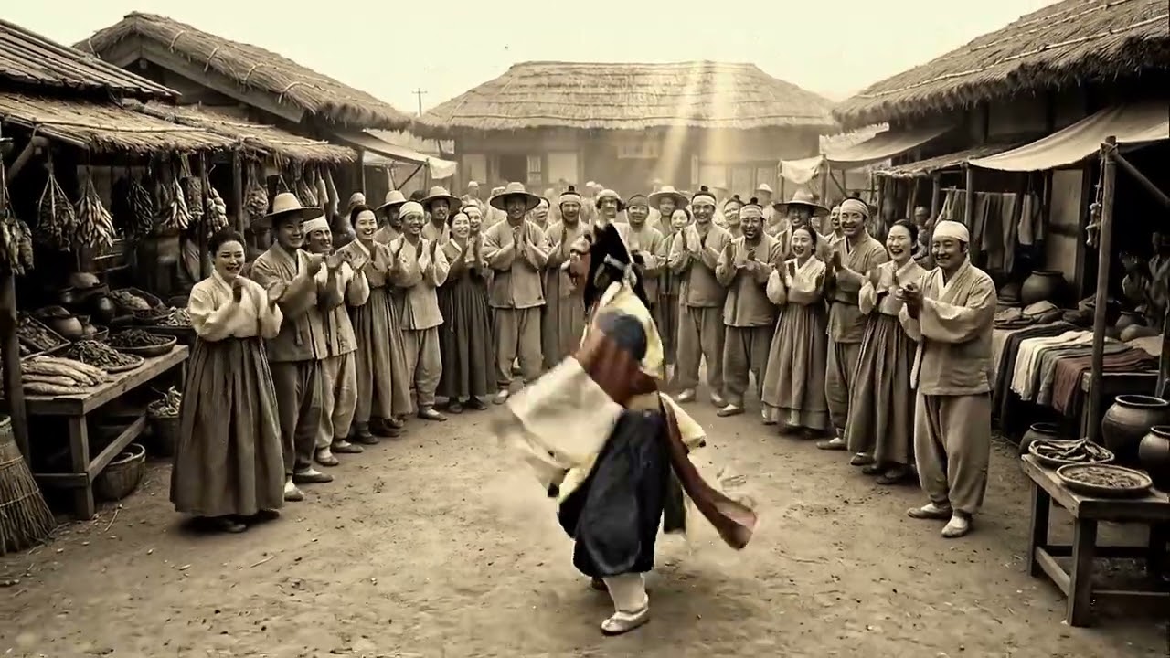 1920년대 전주 시장터에서의 취발이 춤 공연