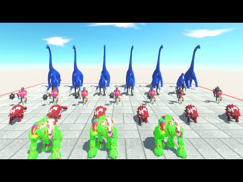 All Colors Race to eat Neon Daeodons - Animal Revolt Battle Simulator