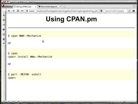 Beginner Perl Maven tutorial: 12.8 - installing Perl modules using cpan