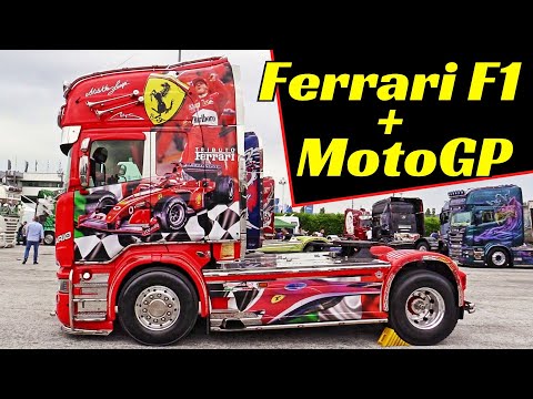 Formula 1 & MotoGP Custom Trucks Hommage/Camion Decorati - Ferrari F1 & Valentino Rossi/Simoncelli