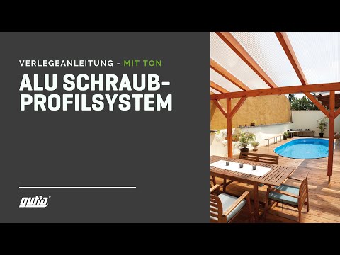 Installation with Gutta aluminum screw profile system | Polycarbonate hollow chamber sheets 16 mm...