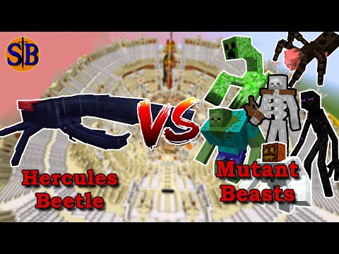 Hercules Beetle (Chaos Awakens) vs Mutant Beasts Monsters | Minecraft Mob Battle