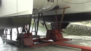 preview picture of video 'Sailing Catamaran haul-out at Holiday Oceanview Marina on Samal Island, Philippines'