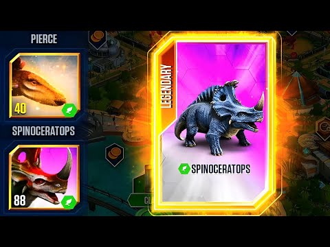 NEW PIERCE 40 VS SPINOCERATOPS 88 GET SPINOCERATOPS | JURASSIC WORLD THE GAME