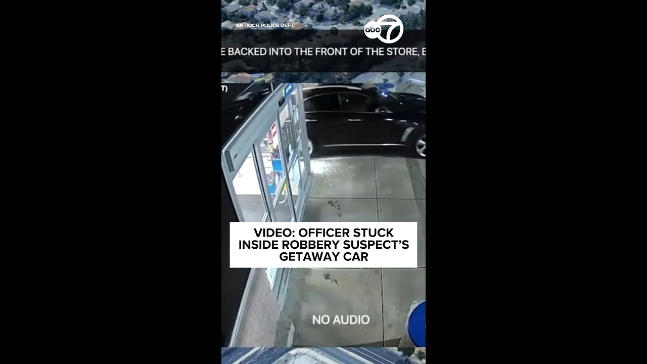 Bodycam video shows Antioch officer stuck inside robbery suspect's getaway car