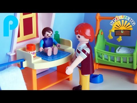 NIEDLICHES Babyzimmer fürs PUPPENHAUS Playmobil 5304 Geburt EINRICHTEN FILM Wiege Geburt deutsch