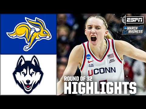Round of 32: South Dakota State vs. UConn | Women’s NCAA Tournament | Full Game Highlights