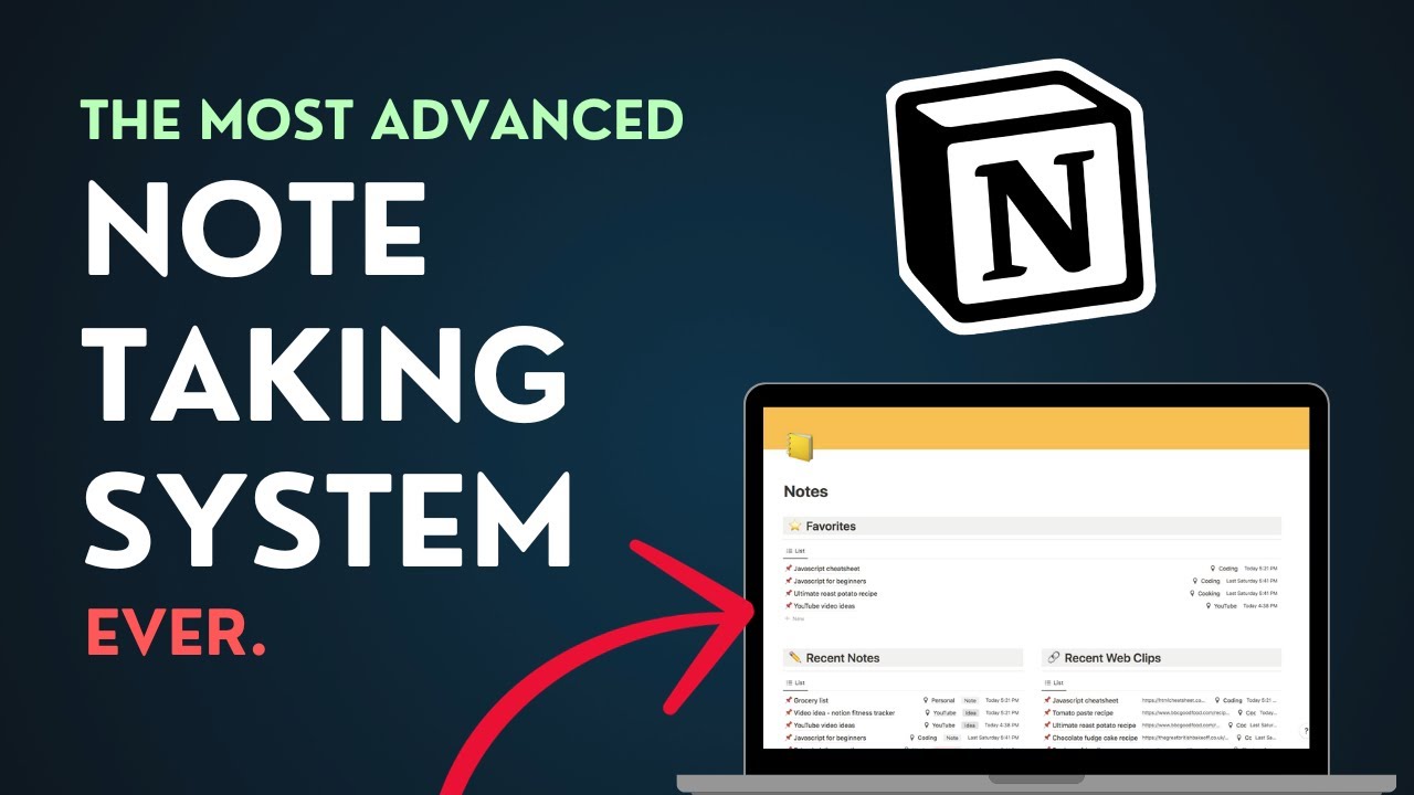 Build an Advanced Note Taking System in Notion From Scratch