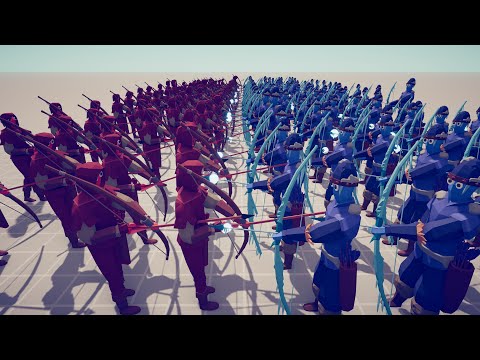 Archers war ! 100 Ice Archers VS 100 Normal Archers. Tottaly Accurate Battle Simulator. TABS