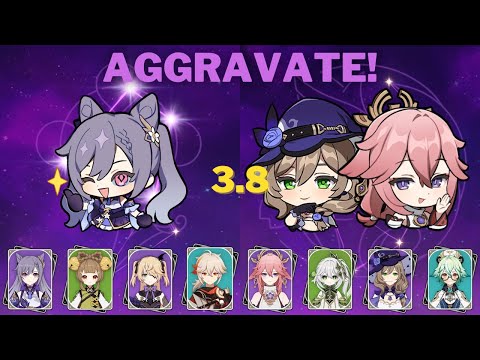 C4 Aggravate Keqing & C0 Aggravate Yae Miko ft. Lisa - 3.8 Spiral Abyss Floor 12