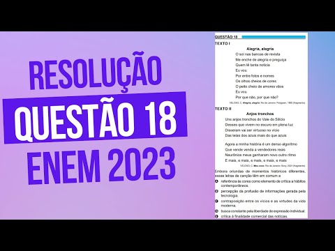Resolução questão 18 (PROVA AZUL) | Linguagens ENEM 2023