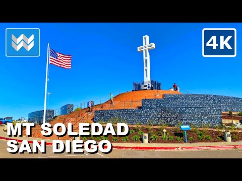 [4K] Mount Soledad National Veterans Memorial Park - San Diego Best Viewpoint 2025 Walking Tour