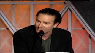 Bono inducts Bruce Springsteen at Rock and Roll Hall of Fame inductions 1999