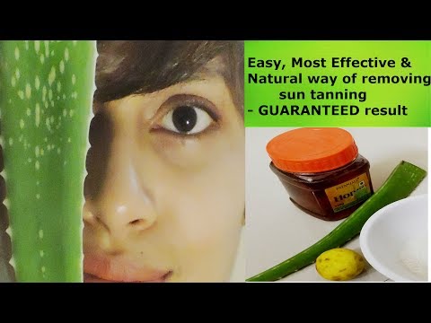EASY, most Effective & Natural way of removing sun tan using Aloe Vera/ GUARANTEED result Video