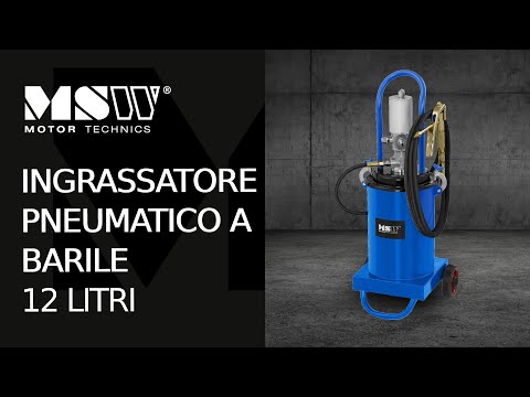 Video - Ingrassatore pneumatico a barile - 12 litri - Mobile - Pressione pompa 240-320 bar - Tubo 4 m