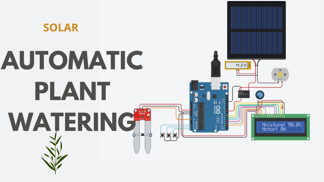 🌿 Smart Plant Care: Automatic Watering System Using Arduino and Solar Power ||Tinkercad ☀️
