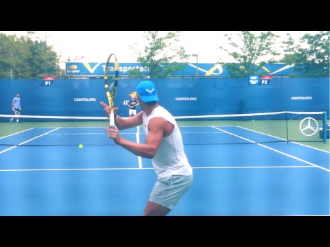 Rafael Nadal Training Court Level View - ATP Tennis Practice