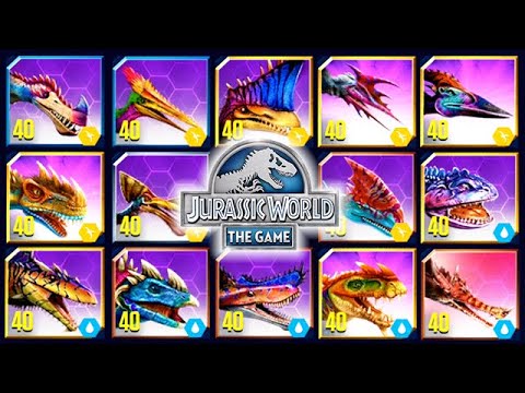 ALL MAX LEVEL 40 HYBRID AMPHIBIANS + PTEROSAURS UNLOCKED (JURASSIC WORLD)