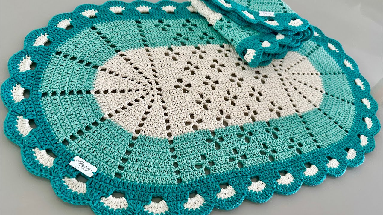 Tapete Esperança Oval de crochê Aula 1