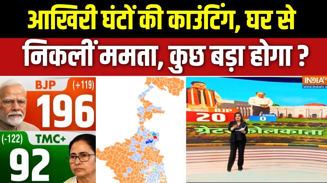 Bengal Election Result 2026 : आखिरी घंटों की काउंटिंग, घर से निकली ममता, ?