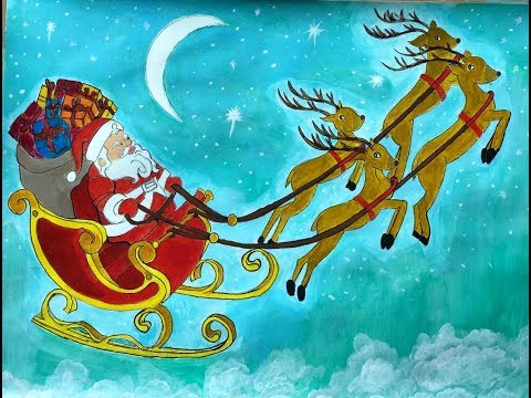 Acrylic painting of Santa Clause (Merry Christmas)