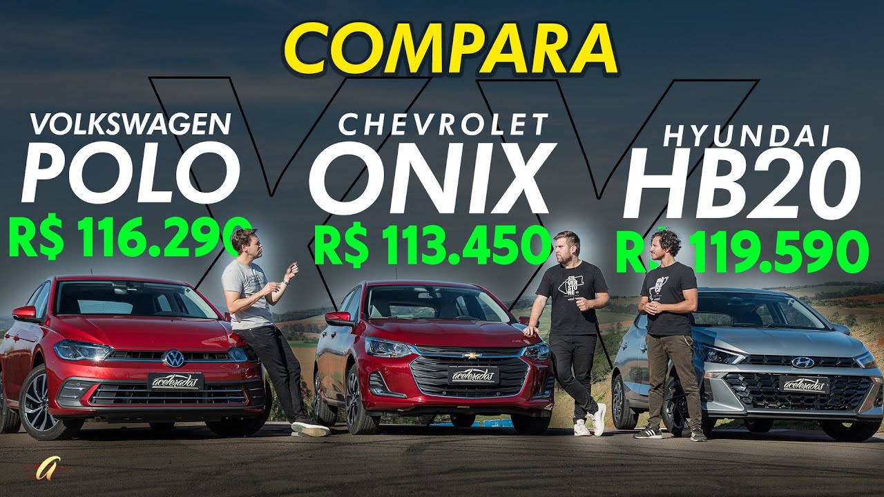 POLO x HB20 x ONIX: qual versão topo de linha dos carros mais vendidos do Brasil vale mais a pena?