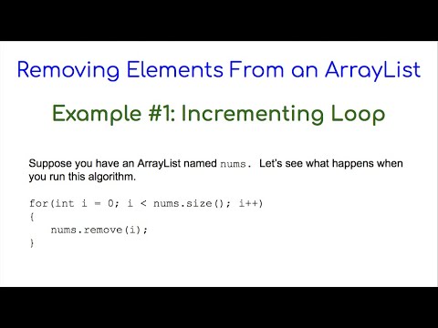 Ap Cs A Java Arraylist Example 01 Removing Elements Using An Incrementing Loop