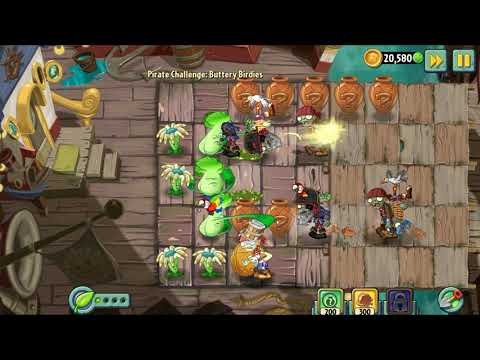Vasebreaker Pirate Challenge : Buttery Birdies | Plants vs Zombies 2 PVZ 2