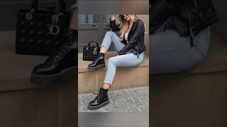 Looks com jaqueta de couro 🖤 #looks #dicasdemodaeestilo #fashion #lookscasuais #dicasdemoda #outfit