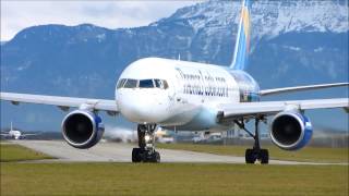 preview picture of video 'Thomas Cook Boeing 757s at Grenoble Isère Airport [GNB-LFLS]'