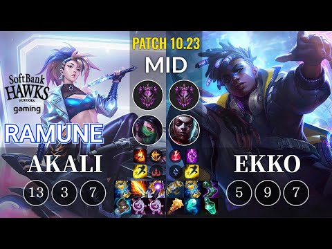 SHG Ramune Akali vs Ekko Mid - KR Patch 10.23