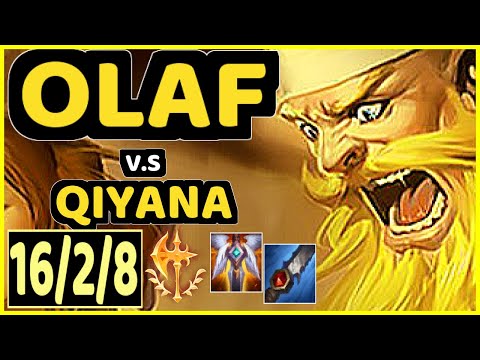 MEMENTO (OLAF) vs QIYANA - QUADRAKILL 16/2/8 KDA JUNGLE GAMEPLAY - EUW Ranked MASTER