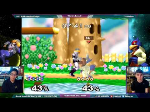 Break Smash #53   SSBM W2   BERT RUM Swedish Delight VS Scrandino