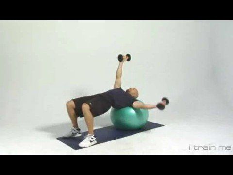 Swiss Ball Alternating Chest Fly Exercise
