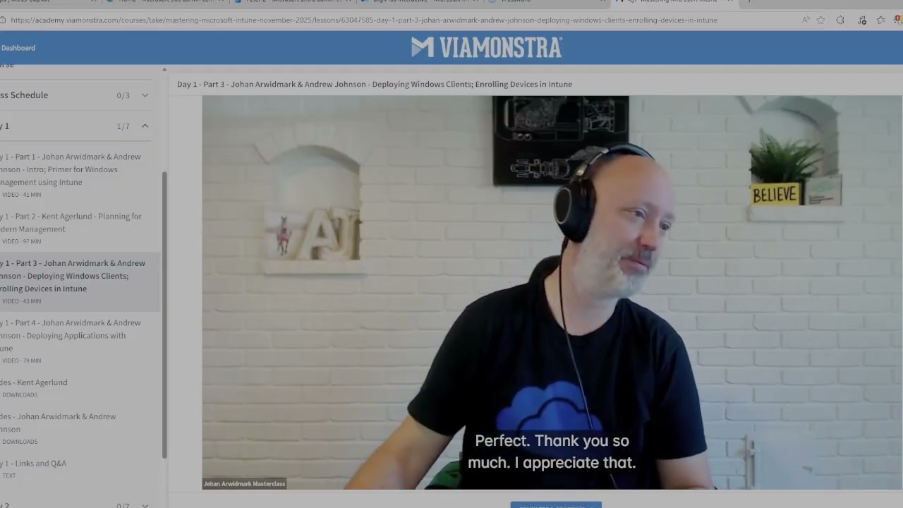 Master Intune   Day 1   Part 3   Johan Arwidmark & Andrew Johnson   Deploying Windows Clients; Enrol