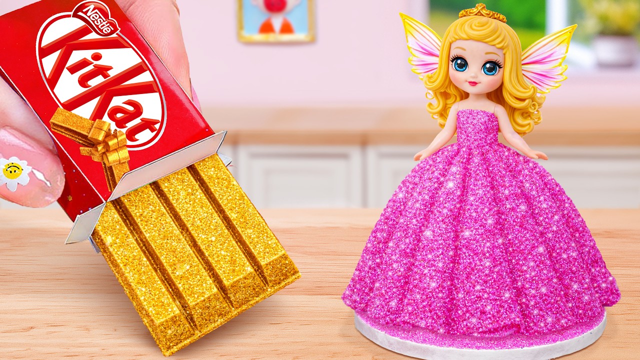 Pink Princess Pull Me Up Cake With Gold KitKat 💖✨Awesome Miniature Cooking Cake Recipe By Mini Cakes