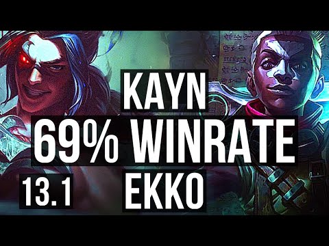 KAYN vs EKKO (JNG) | 9/0/10, 69% winrate, Legendary, 300+ games | KR Master | 13.1
