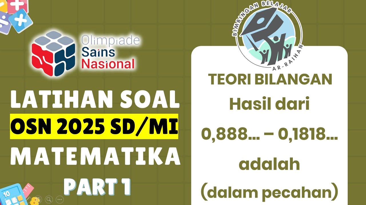 OSN SD 2025 MATHEMATICS PRACTICE QUESTIONS PART 1 NUMBER THEORY || NOT A PREDICTION OF OSN SD 202...