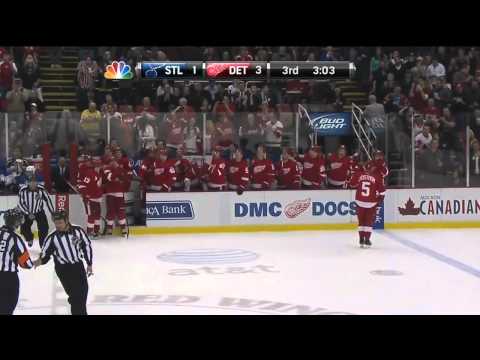 Kronwall Goal: Blues 1 vs Wings 3: Jan 23 2012