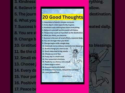 20 Good Thoughts For School Assembly | Good Thoughts In English | Small Good Thoughts In English#yt
