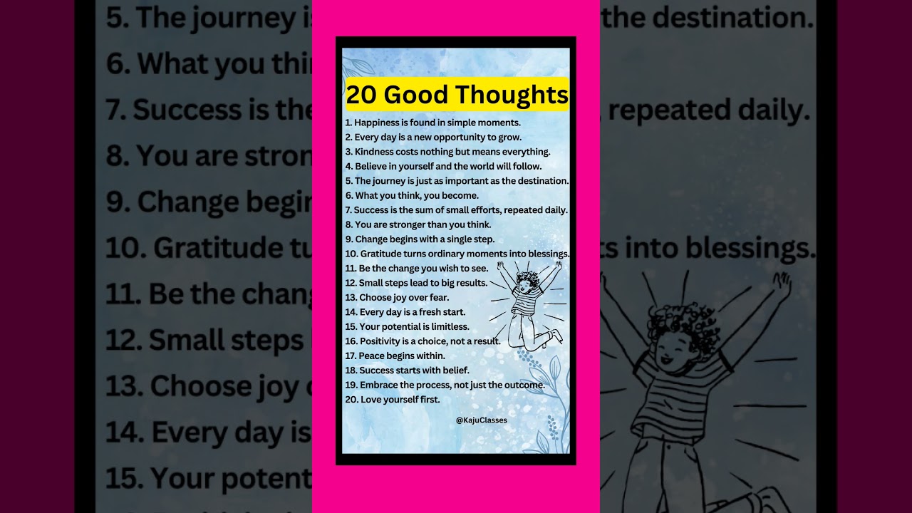 20 Good Thoughts For School Assembly | Good Thoughts In English | Small Good Thoughts In English#yt