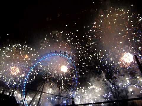 London Eye 2011 New Years countdown and fireworks